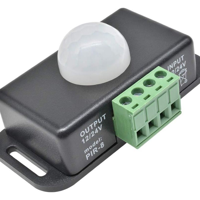 Automatyczny czujnik ruchu 12 V 8 A – regulowany do diod LED, szafek, schodów i garażu