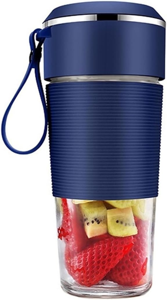 Akumulatorowy blender elektryczny bezprzewodowy - 6 ostrzy ze stali nierdzewnej - do świeżych soków, koktajli i koktajli mlecznych (niebieski)