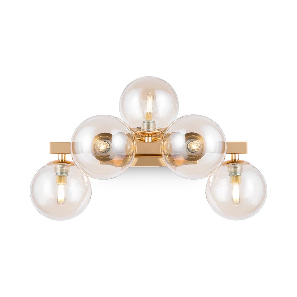 Lampa ścienna złota, szklane kule Dallas Maytoni MOD547WL-05G