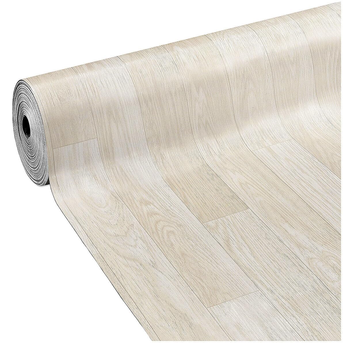 Wykładzina Podłogowa PCV Rolka Winyl 31 Rozmiarów Wzornictwo Drewno 100x350 Cm Jasne drewno beżowe białe (C)