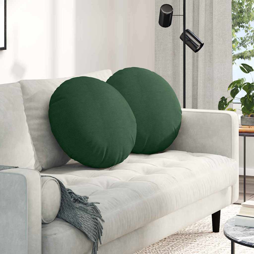 Poduszki na siedziska 2 pcs Ciemna zieleń Ø50 x 19 cm vidaXL