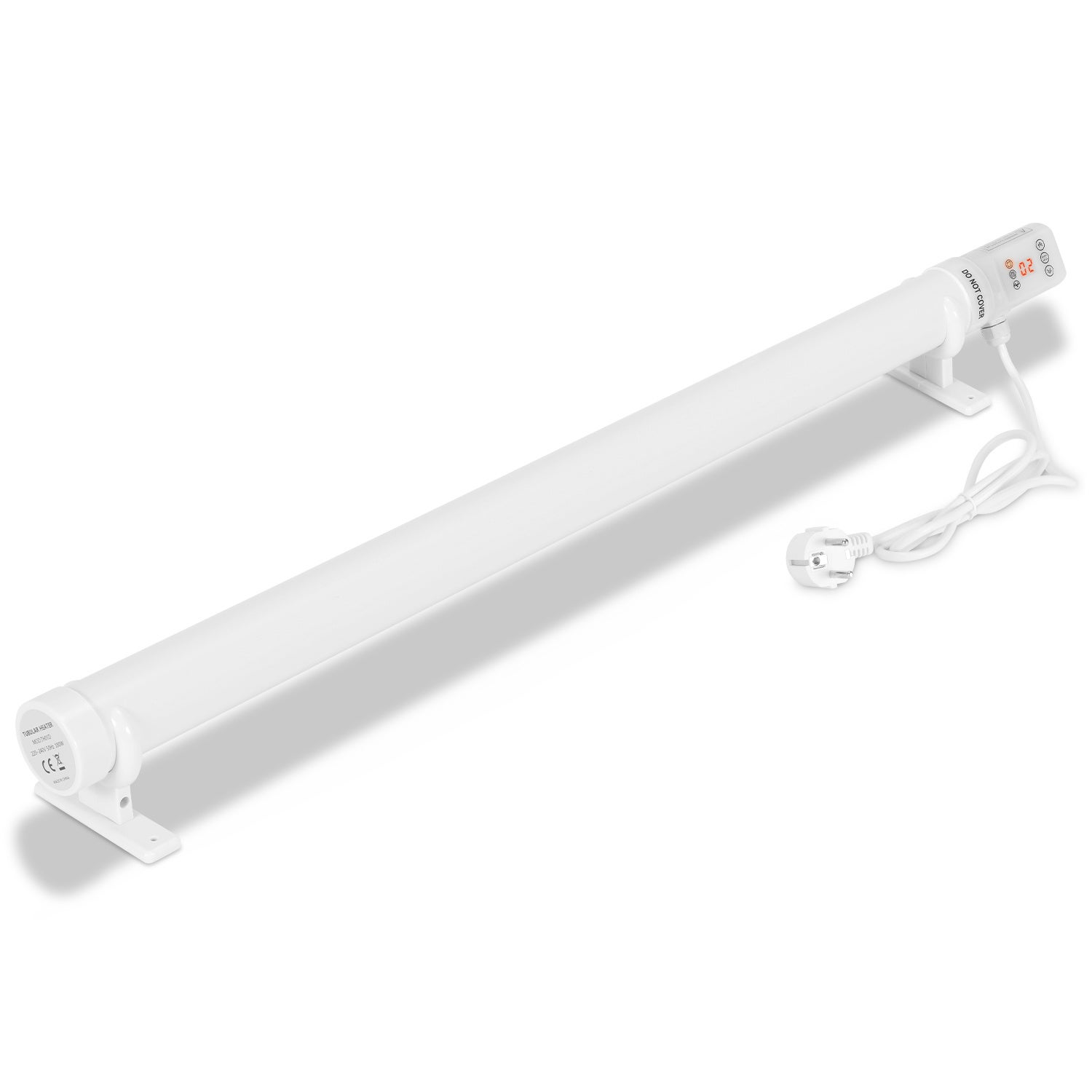 Elektryczny grzejnik rurowy 180 W do szklarni i hydroponiki, 950 mm, z timerem, biały