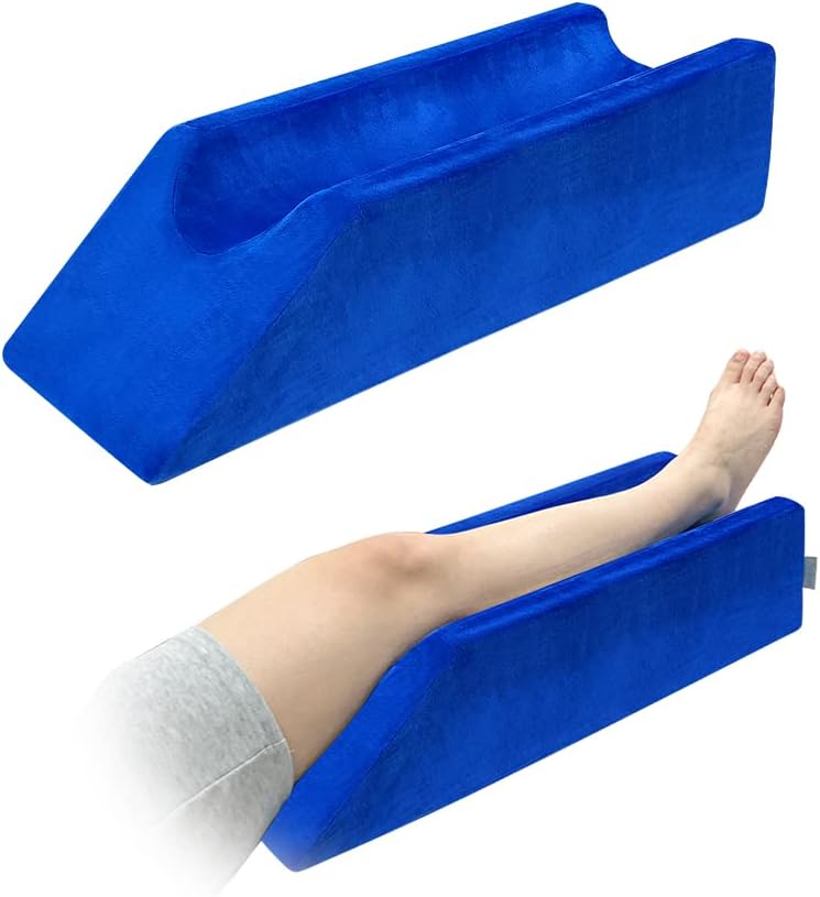Poduszka podtrzymująca nogi i kolana, do odpoczynku po operacji, piankowa, niebieska, 65 cm