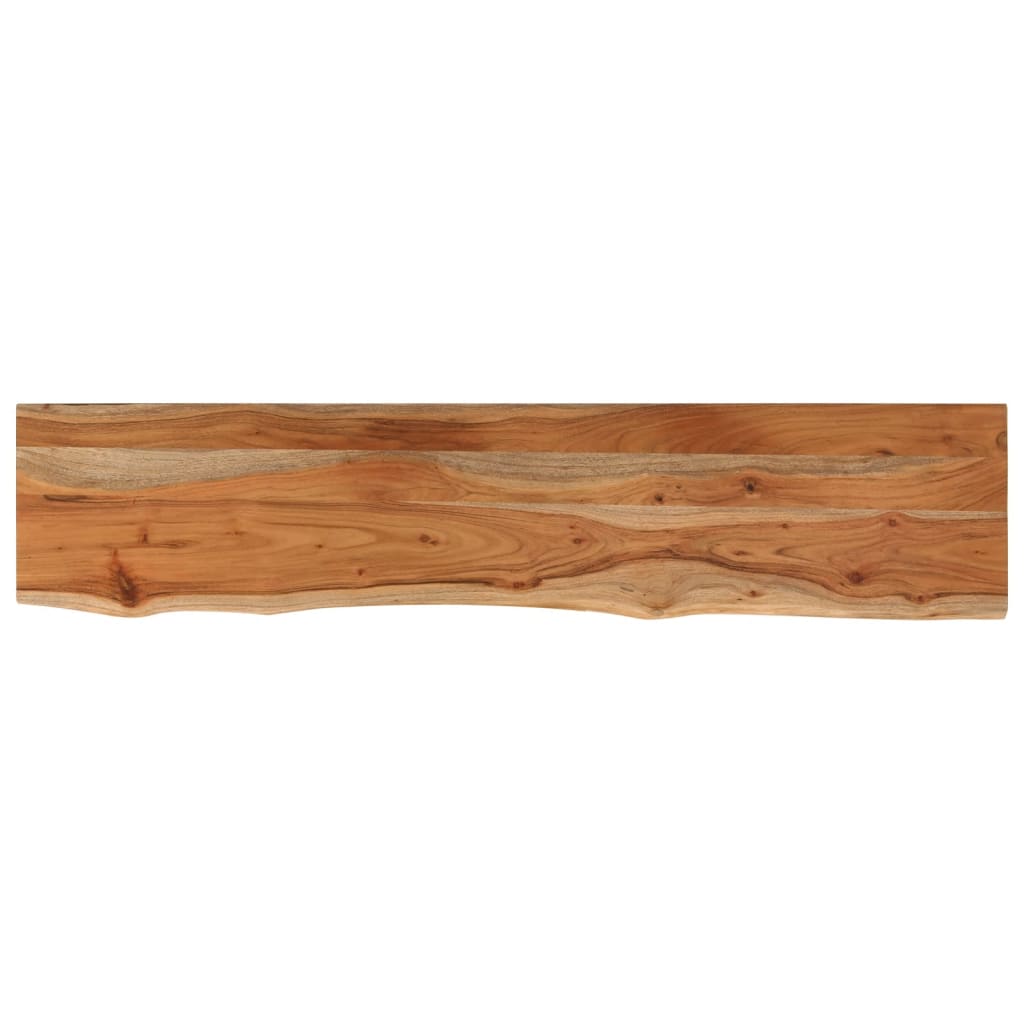 Prostokątna półka ścienna z drewna akacjowego live edge, 100x20x2,5 cm