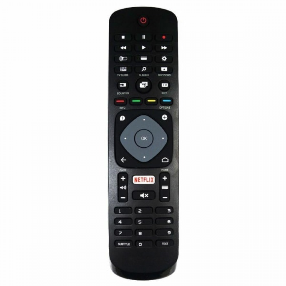 Uniwersalny pilot Philips do telewizorów Smart TV z funkcją Netflix, zamiennik, czarny