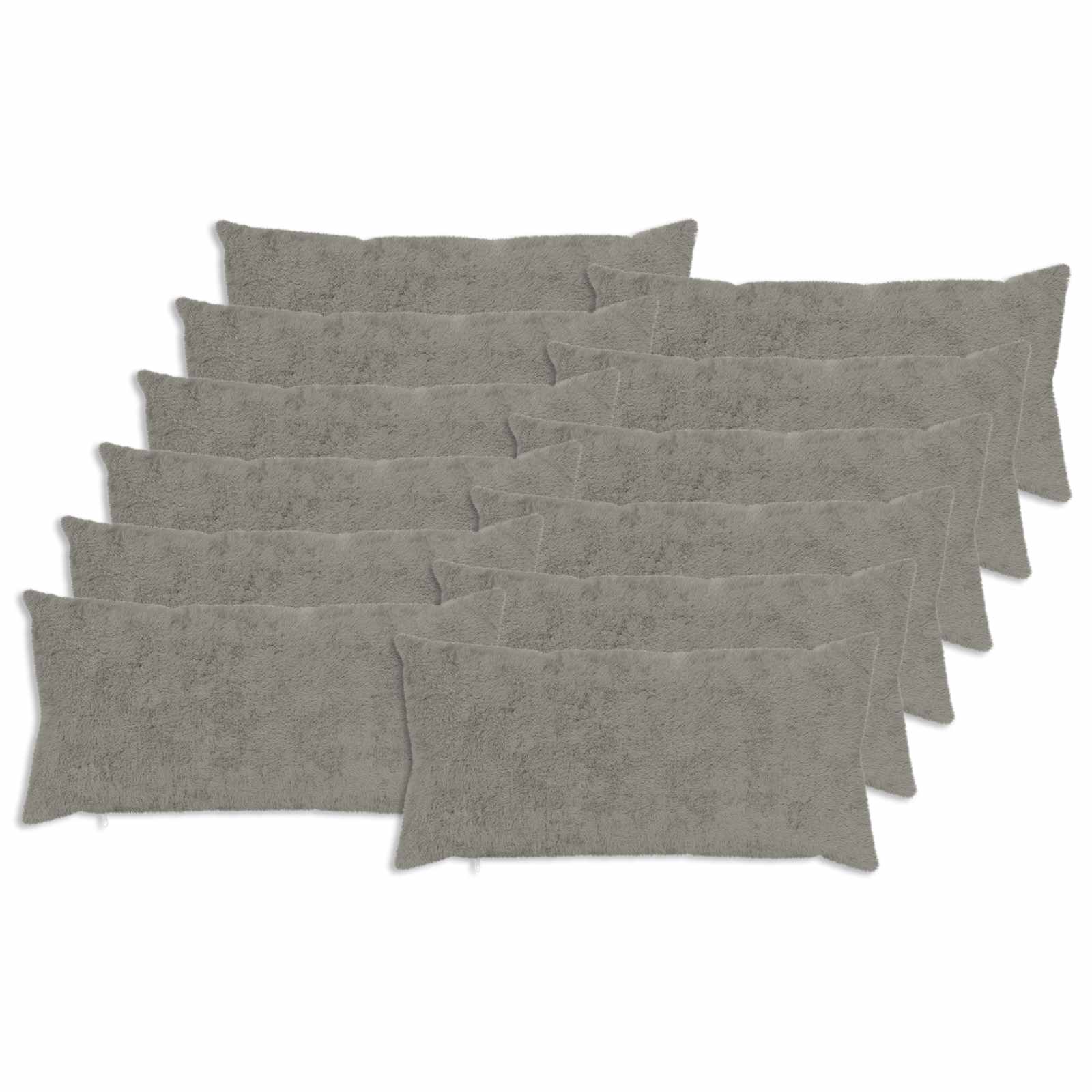 12x Poszewka Dekoracyjna na Poduszkę 40x80 cm Jasnoszara