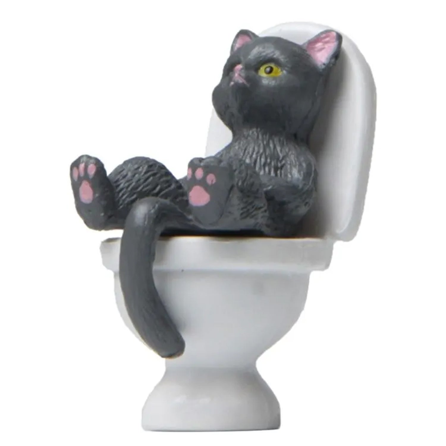 Figurka kota toaletowego z żywicy do dekoracji domu, domek dla lalek, akcesoria do krajobrazu, miniaturowa ozdoba ogrodowa, model stołowy