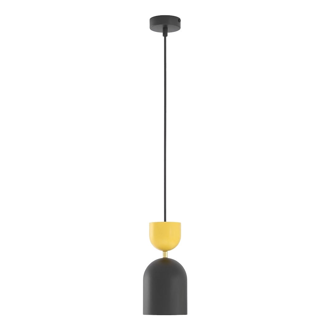Lampa wisząca dekoracyjna czarno-pomarańczowa kielichowy klosz 1xE14 10W GAUDI Emibig