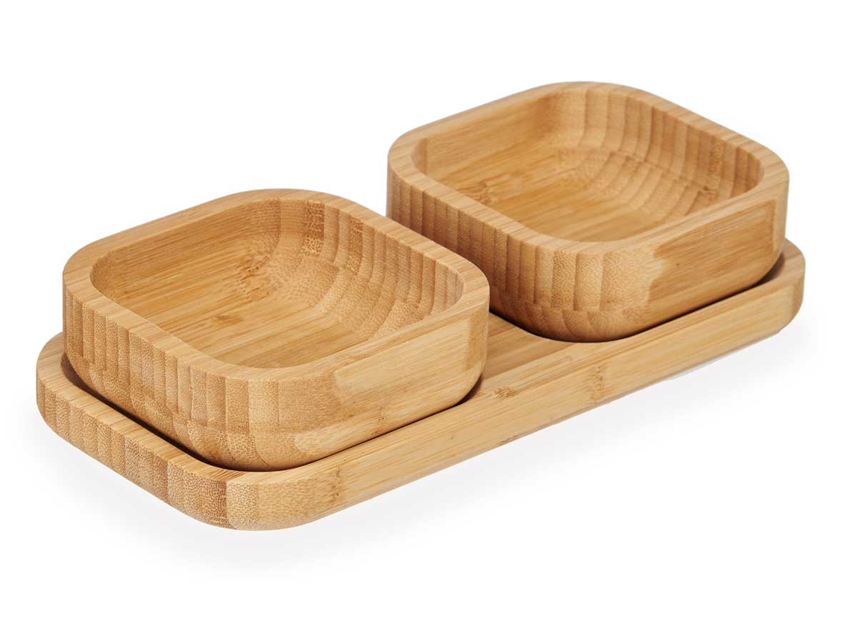 Zestaw bambusowych miseczek Kinvara z tacką 23 x 11 x 5,5 cm 1 szt.