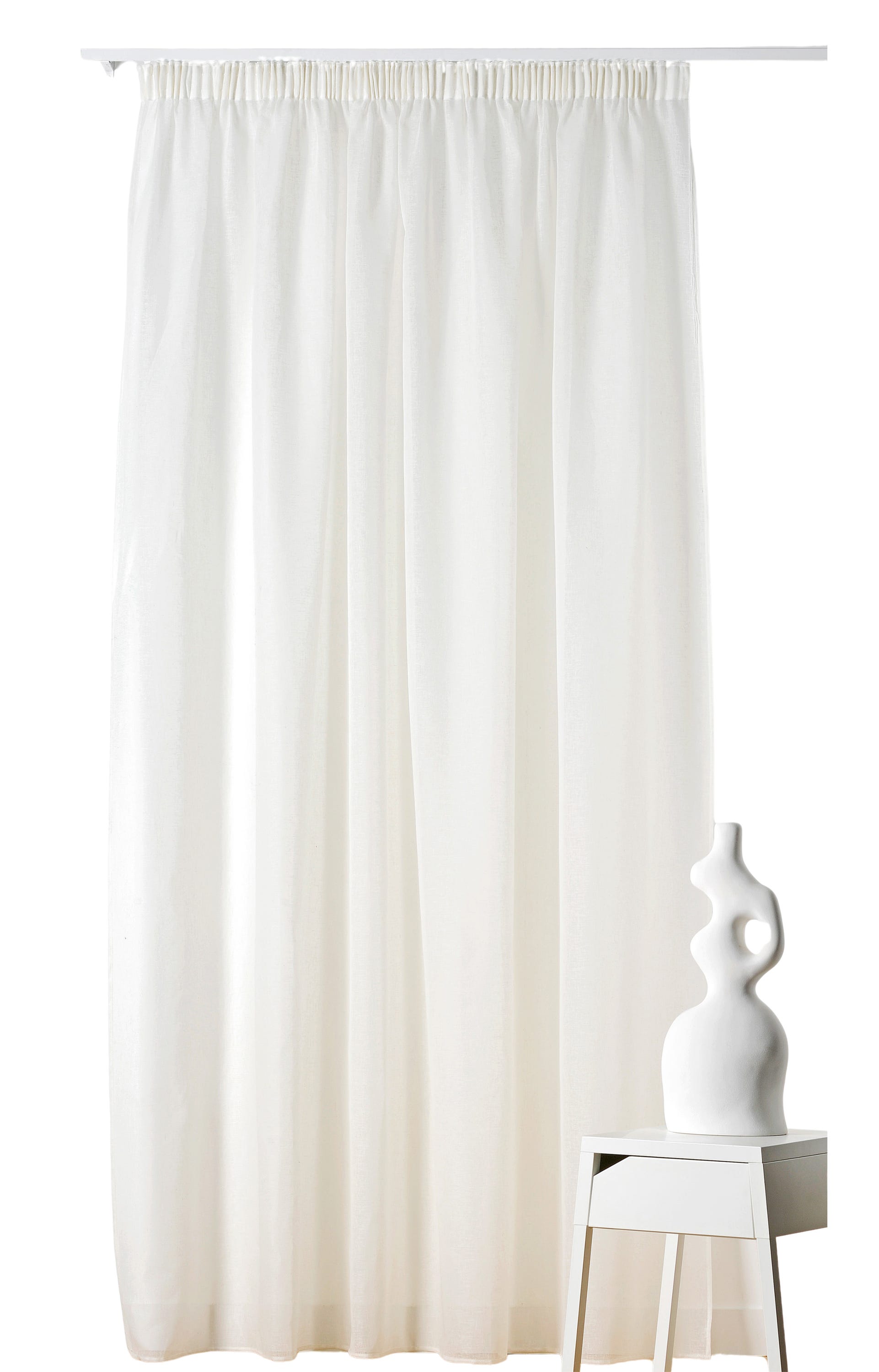 Półprzezroczysta firana, Kaolin, beżowa, wys. 260 x szer. 240 cm