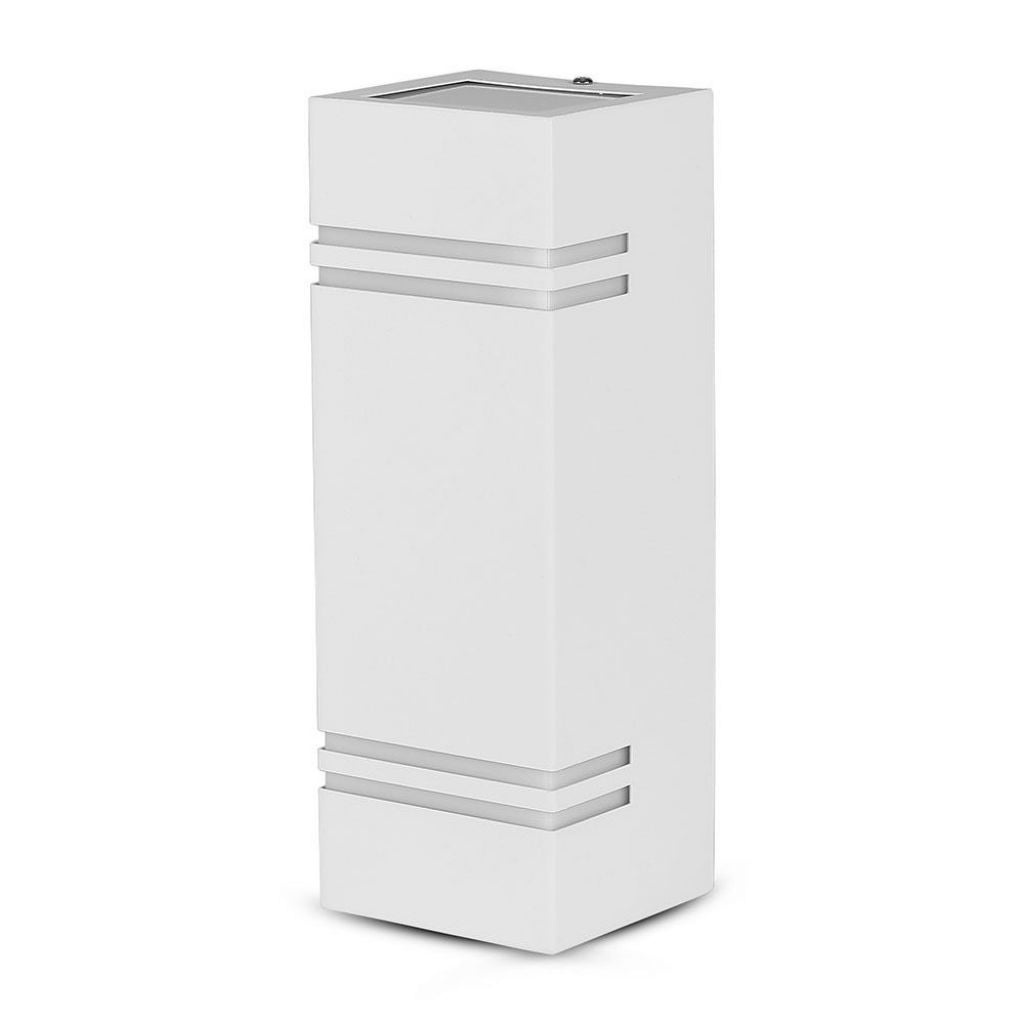 2*GU10 i GU5.3 (MR16) Kwadratowy aluminiowy naścienny reflektor LED Biały kolor IP44