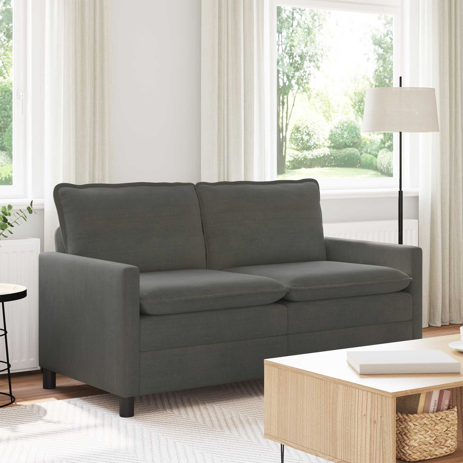 Sofa ciemnoszary 156 x 81 x 87,5 cm tkanina vidaXL