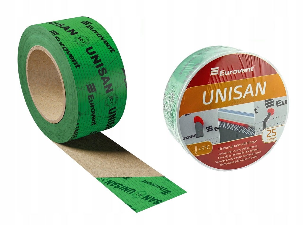 TAŚMA DO FOLII PAROIZOLACYJNEJ MEMBRANY DACHOWEJ EUROVENT UNISAN 60mm x 25m
