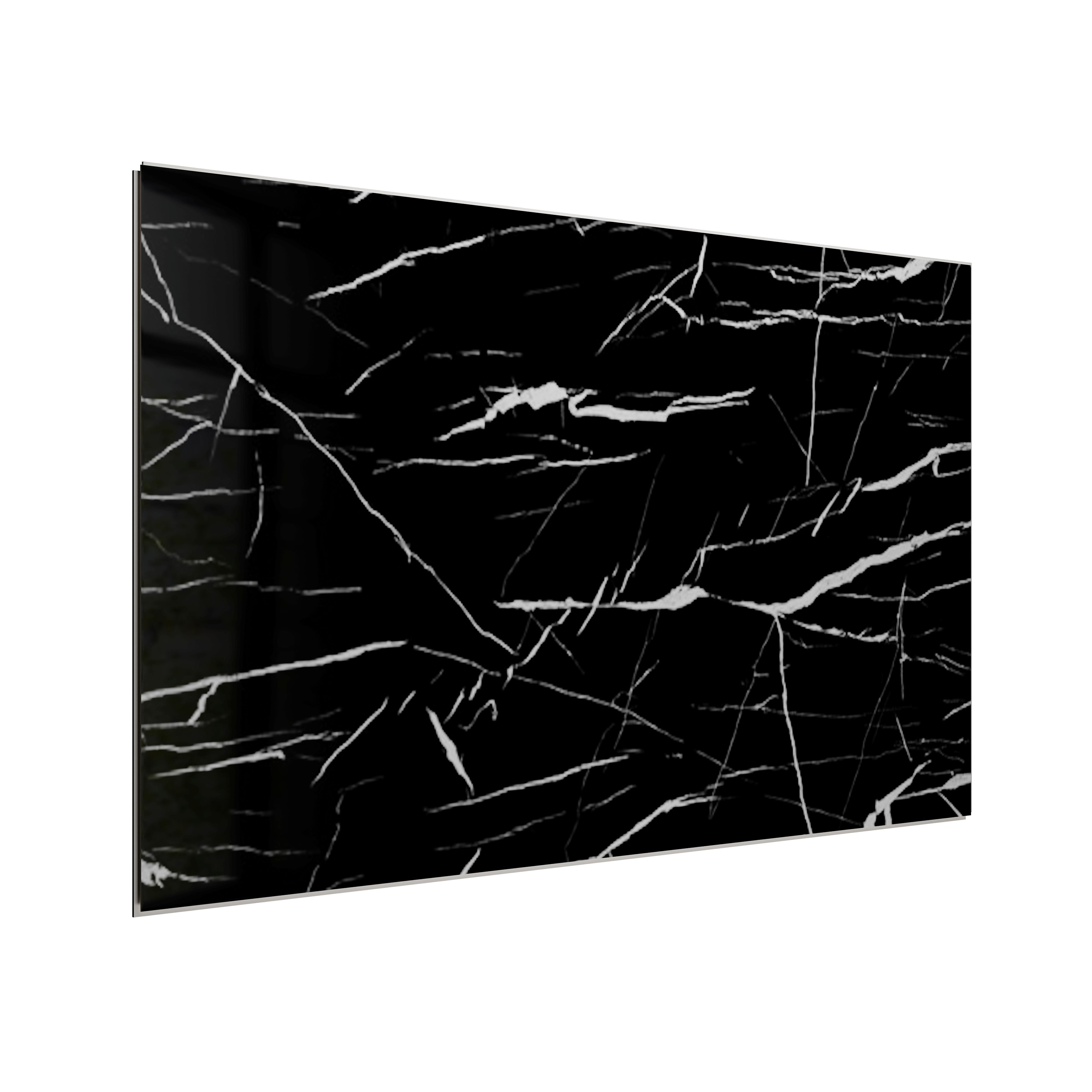 Panel ścienny dekoracyjny SPC WALL Marbet Design 40x70 cm Carrara black glossy 10 szt.