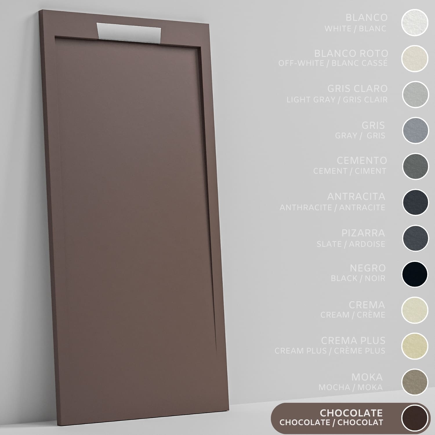SOULHOME Brodzik prysznicowy– Żywica– Gel Coat– Gładka/Kamienna tekstura – Antypoślizgowy – czekoladowy- 110x80- Niski 3cm– Elegancki
