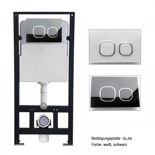 Bernstein Stelaż podtynkowy WC G3004A + panel spłuczki 010 szkło białe