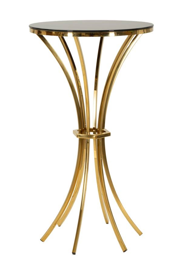 Stolik barowy Lucia, Szkło, Złoto, Seven Design