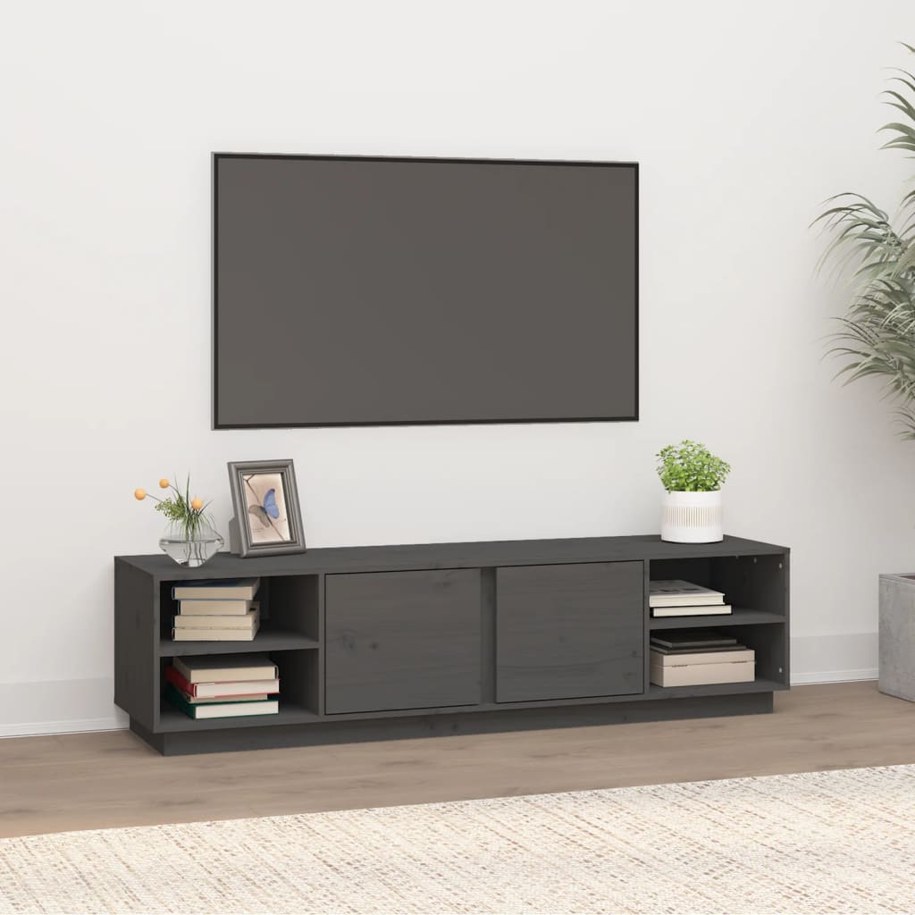 Szafka pod telewizor, szara, 156x40x40 cm, lite drewno sosnowe vidaXL