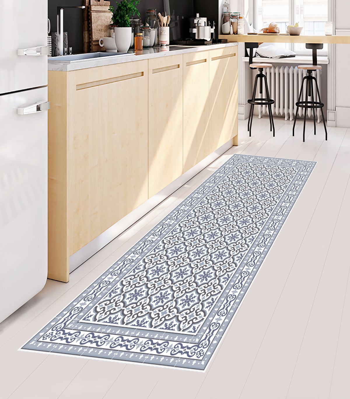 Dywan winylowy Jeanette 66x180 cm - antypoślizgowy dywan PVC do kuchni lub salonu, zmywalny, wodoodporny styl