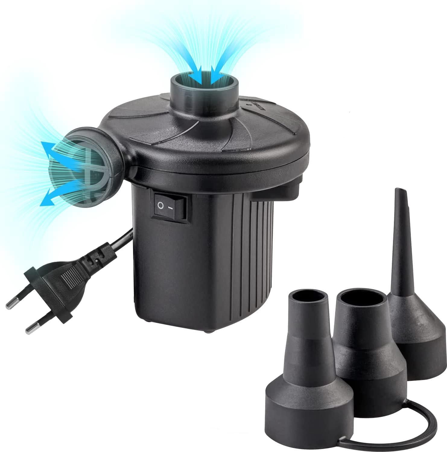 Elektryczne pompki do pompowania sprzętu dmuchanego pompki do basenów przenośne pompki do wypompowywania powietrza dyszami materacy dmuchanych bojek