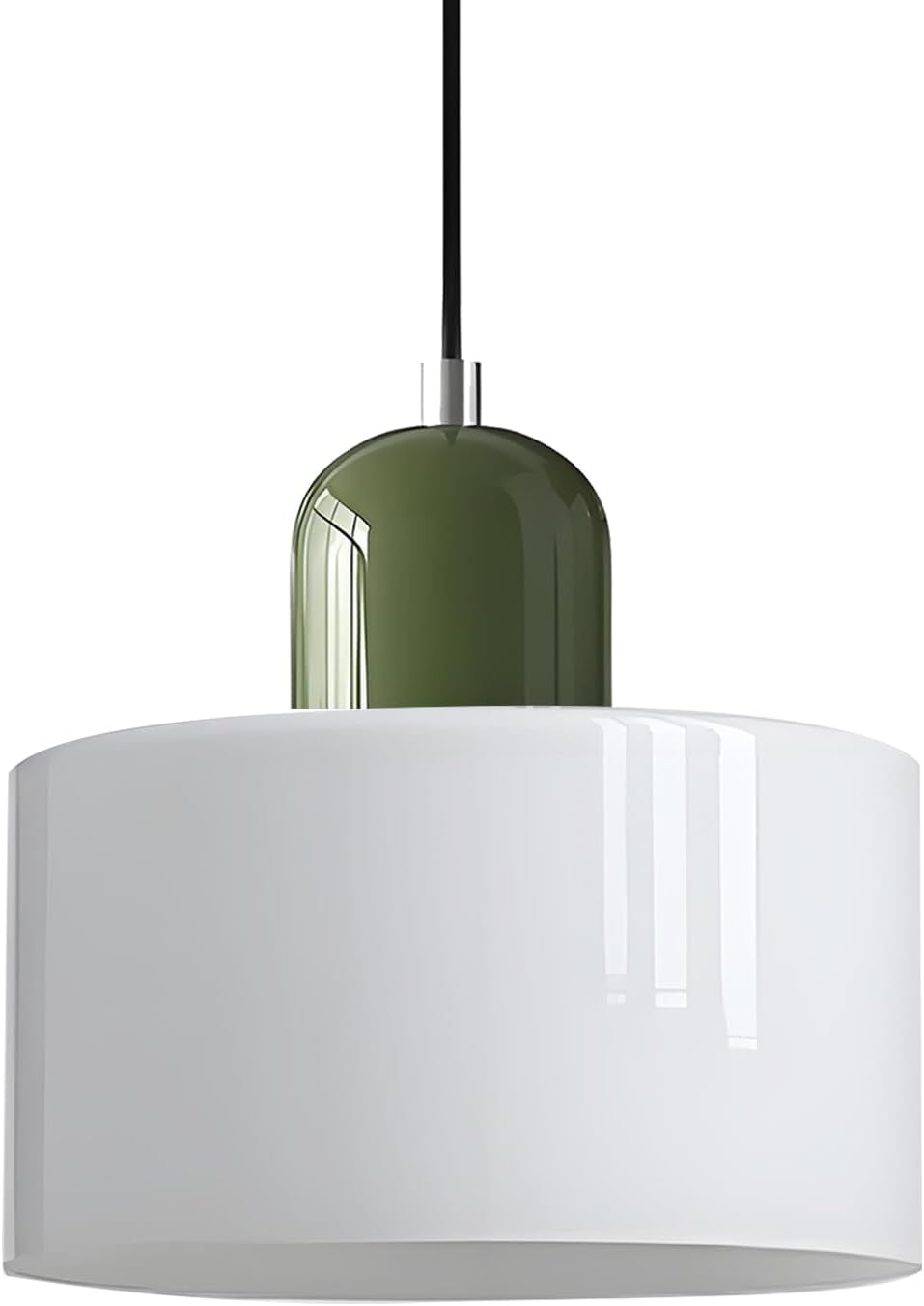 Nowoczesna lampa wisząca ze szkła nordyckiego, średnica 15 cm, oprawka E27, regulowana wysokość do 150 cm, konstrukcja metalowo-szklana, (biała)