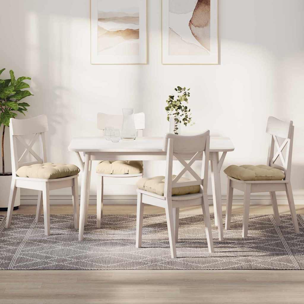 Poduszki na siedziska 4 pcs Kremowy 40 x 40 cm vidaXL