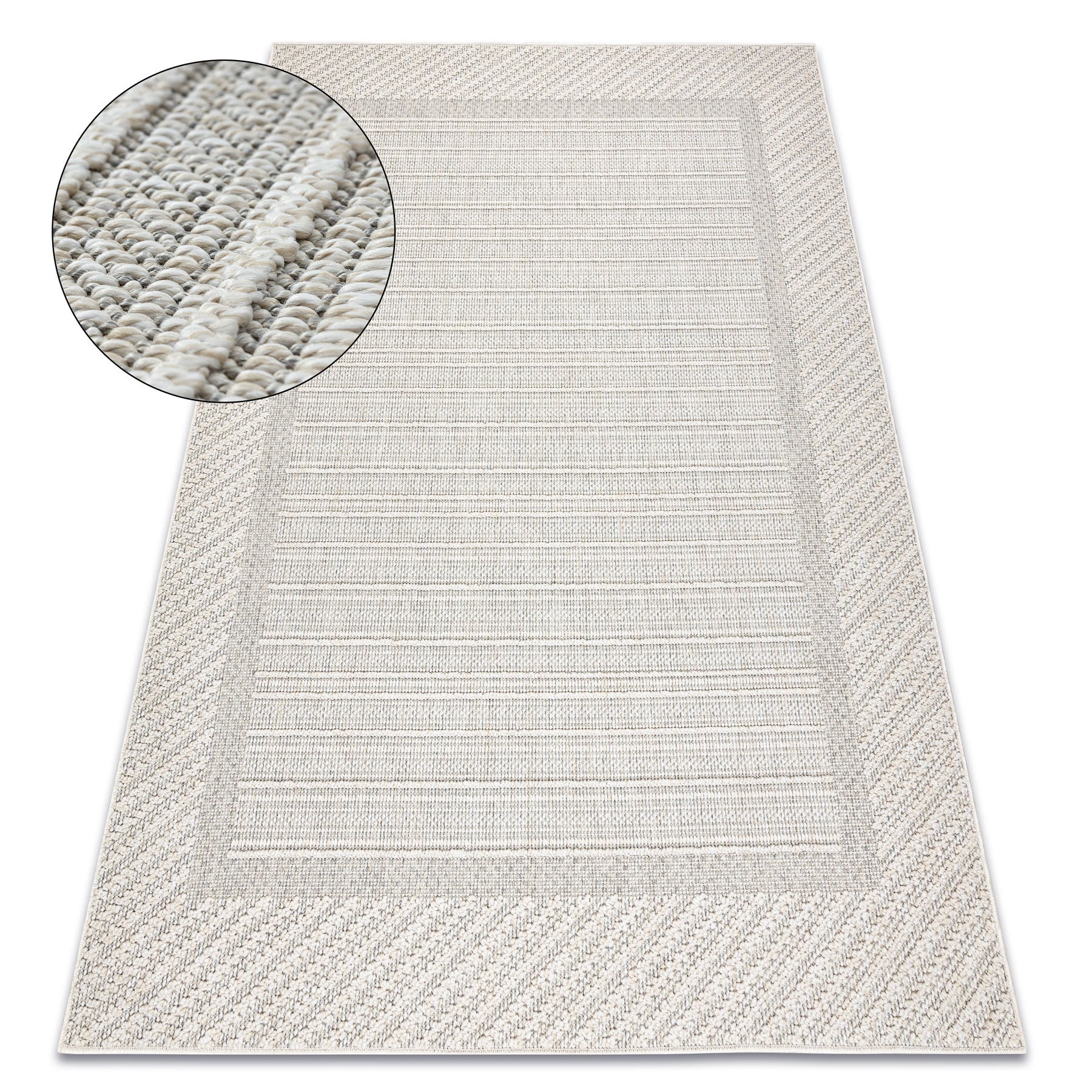 Dywan JERSEY 19261 szary - Ramka pętelkowy, strukturalny BOHO 80x150 cm