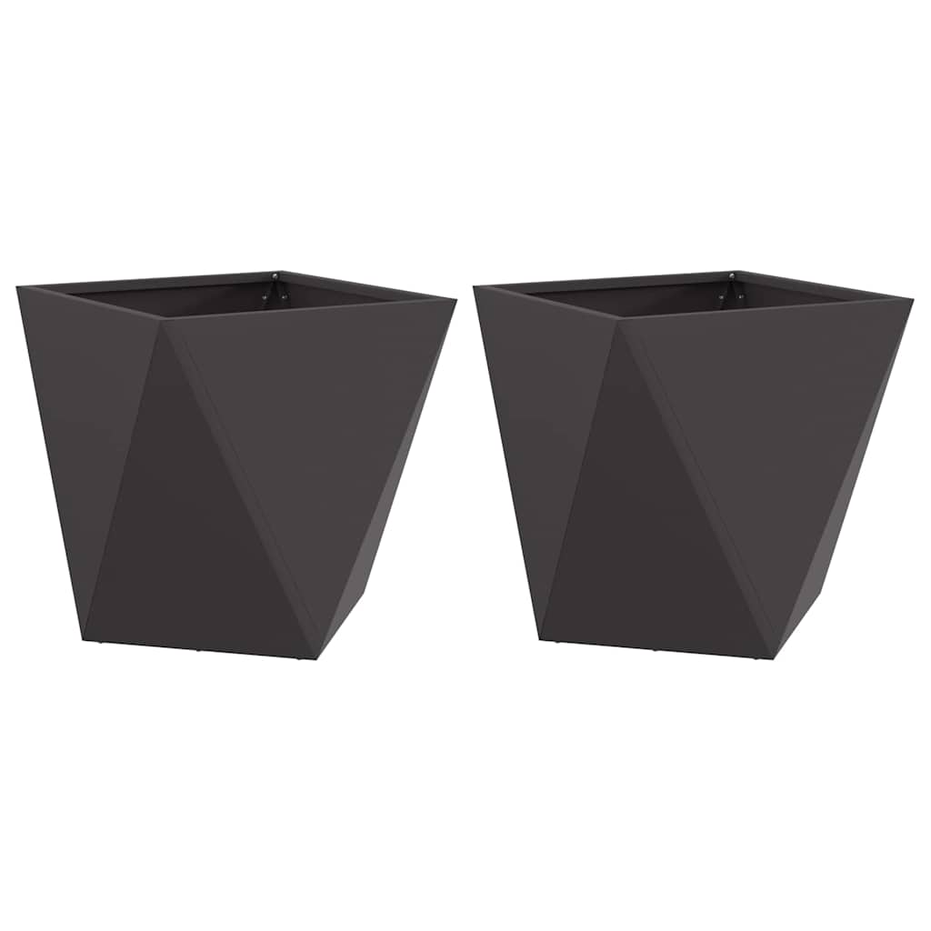 Donica 2 szt. Czarny 40 x 40 x 40 cm Stal