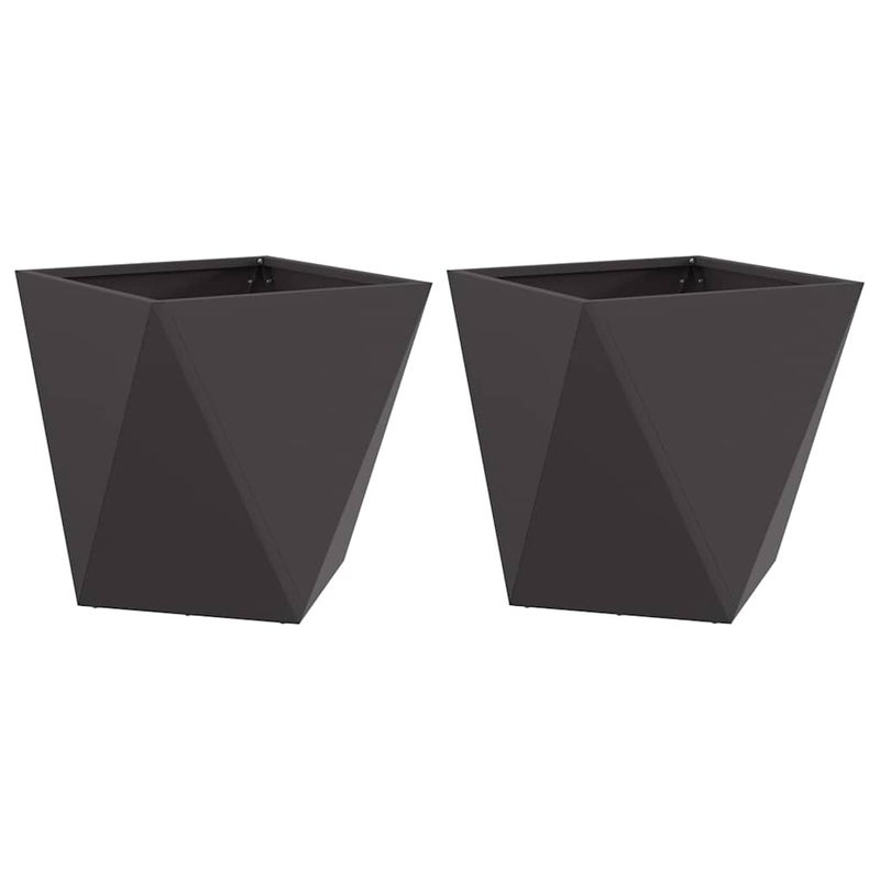Donica 2 szt. Czarny 40 x 40 x 40 cm Stal