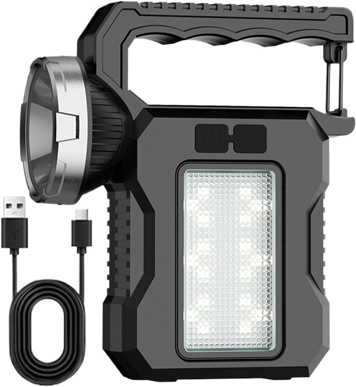 Ładowalna latarka solarna LED, wysokiej mocy latarka zewnętrzna, wielofunkcyjna lampa kempingowa do wędrówek pieszych i podróży