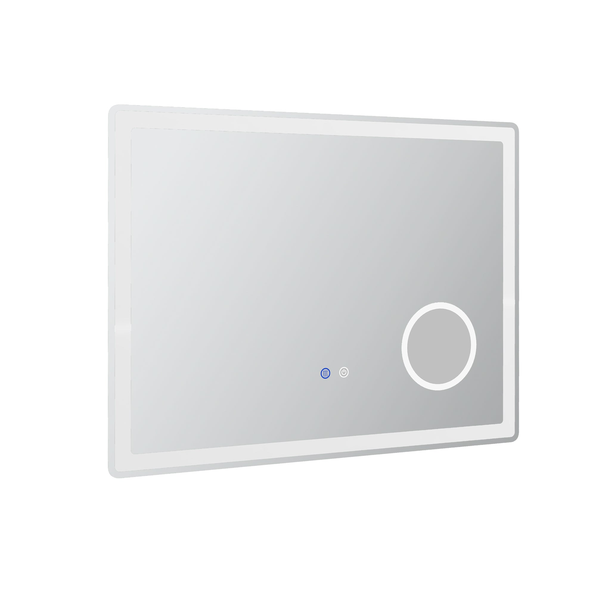 Lustro z oświetleniem LED 80 x 3,8 x 60 cm, wodoodporne i odporne na promieniowanie UV, z oświetleniem LED, biały, szkło