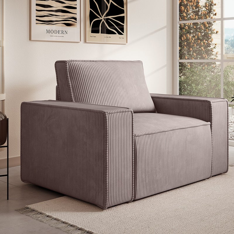 Fotel z liliowego weluru - AMELIA