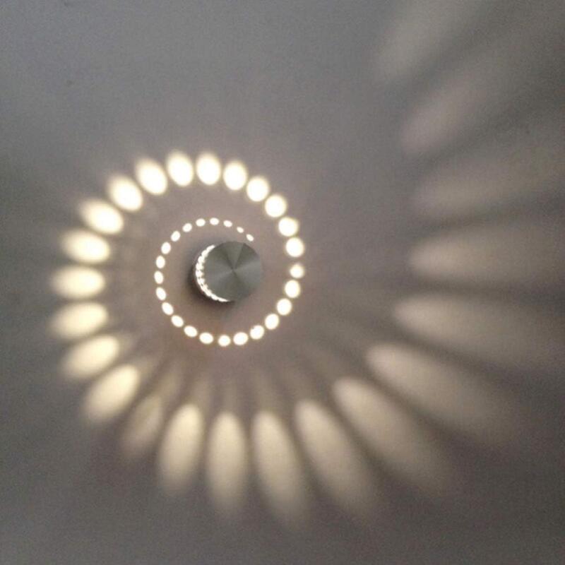 Kinkiet spiralny LED 3W, obudowa aluminiowa – Nowoczesne oświetlenie dekoracyjne do sypialni, przedpokoju i jadalni – Białe światło