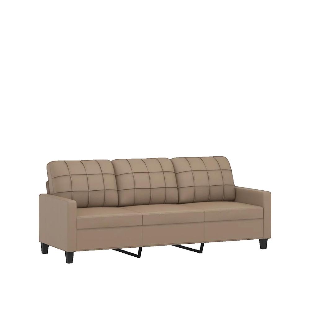 Sofa 3-osobowy vidaXL Wytrzymała skóra ekologiczna i nowoczesny design cappuccino