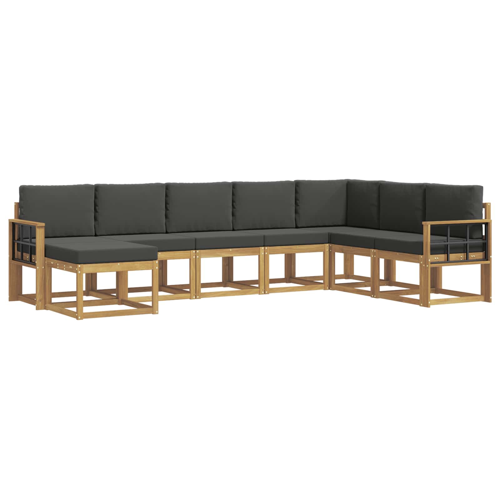 Zestaw sof na zewnątrz z poduszką 8 pcs Biały i antracyt