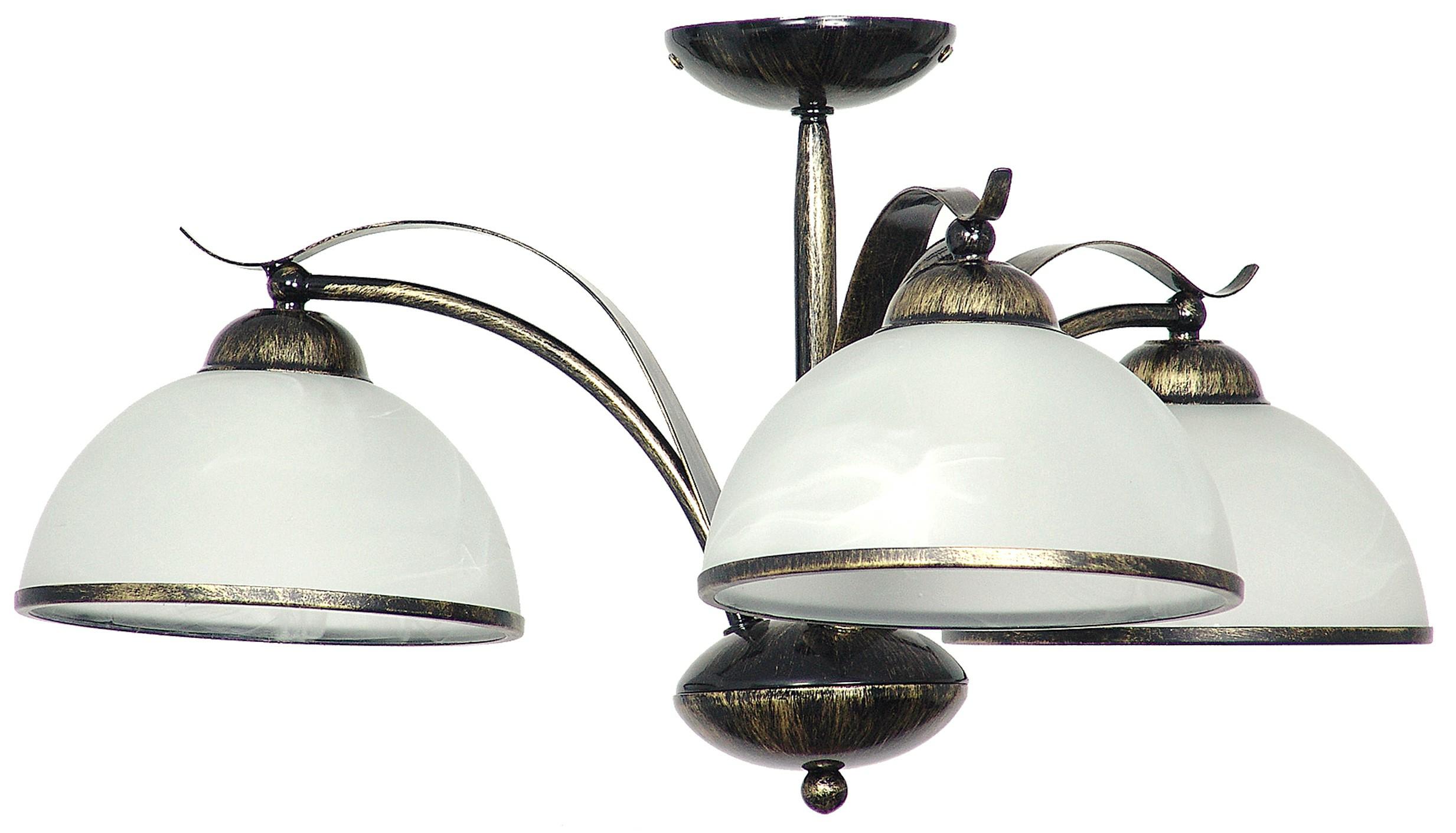 Lampa wisząca Korfu złota patyna-biała 3xE27x15W metal wym:28x64x64cm IP20 Luminex