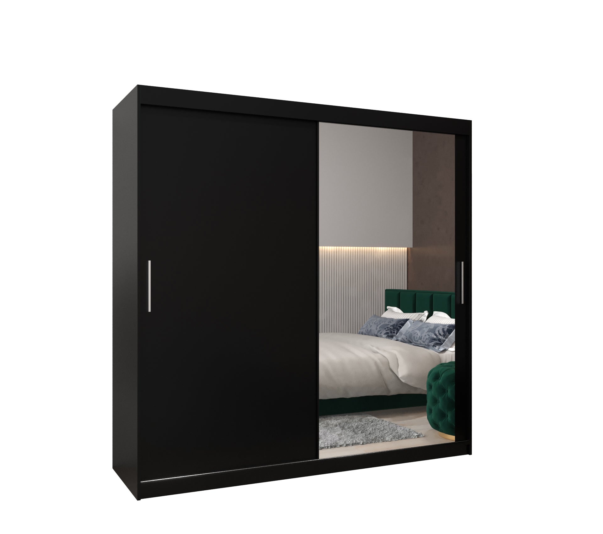 Szafa przesuwna garderoba TOKYO 2 200 x 62 x 200 cm Czarny + Czarny - Abiks Meble