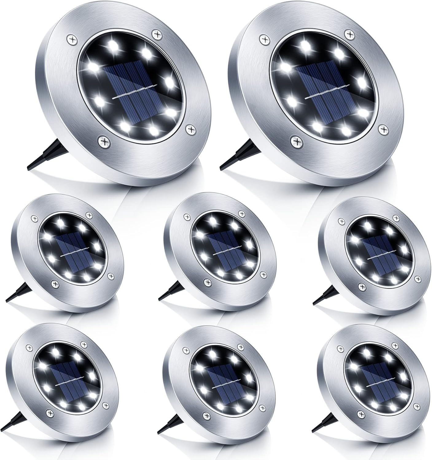Lampa uliczna LED na energię słoneczną, lampa ogrodowa na energię słoneczną, lampa trawnikowa na energię słoneczną, wodoodporna, zimne białe światło,