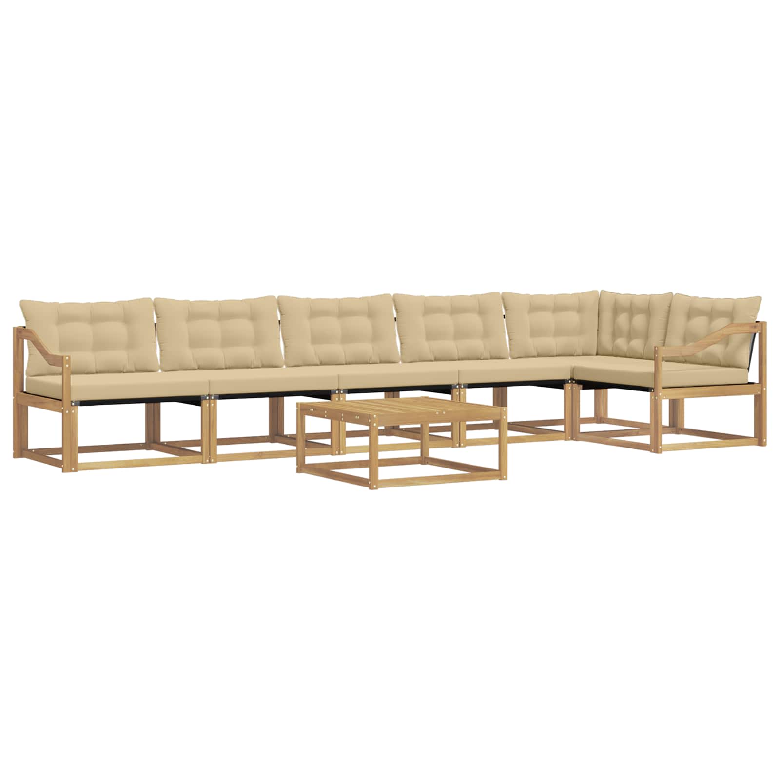 Zestaw sof na zewnątrz 7 pcs Biały i Beżowy 79 x 79 x 37 cm