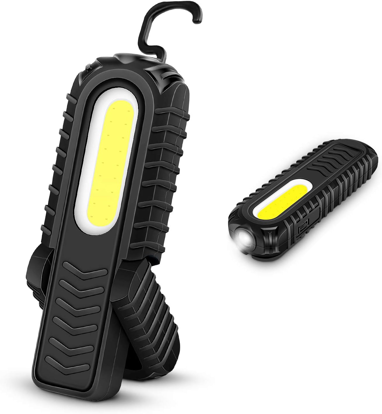 Akumulatorowa lampa robocza superjasne światło powodziowe LED COB mocy latarka LED mocy regulowanym mocowaniem hakiem magnetyczną lampy inspekcyjnej