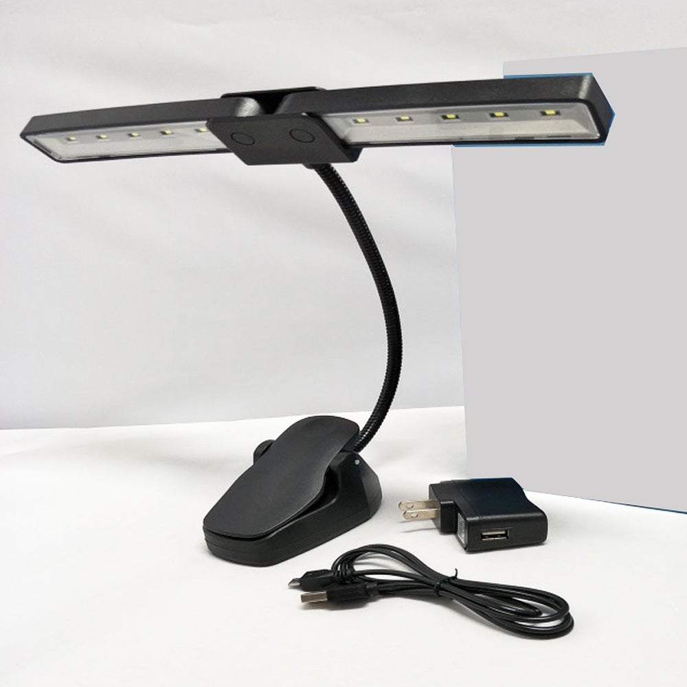 Akumulatorowa lampa LED do pulpitu na nuty, składana lampa z klipsem do fortepianu, przenośna, z regulowaną temperaturą barwową