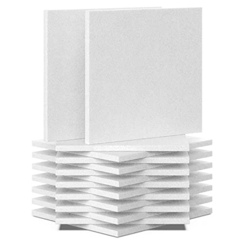 Panele dźwiękochłonne o wysokiej gęstości, 12 sztuk, samoprzylepne panele dźwiękochłonne, białe, z klejem, 30 x 30 cm