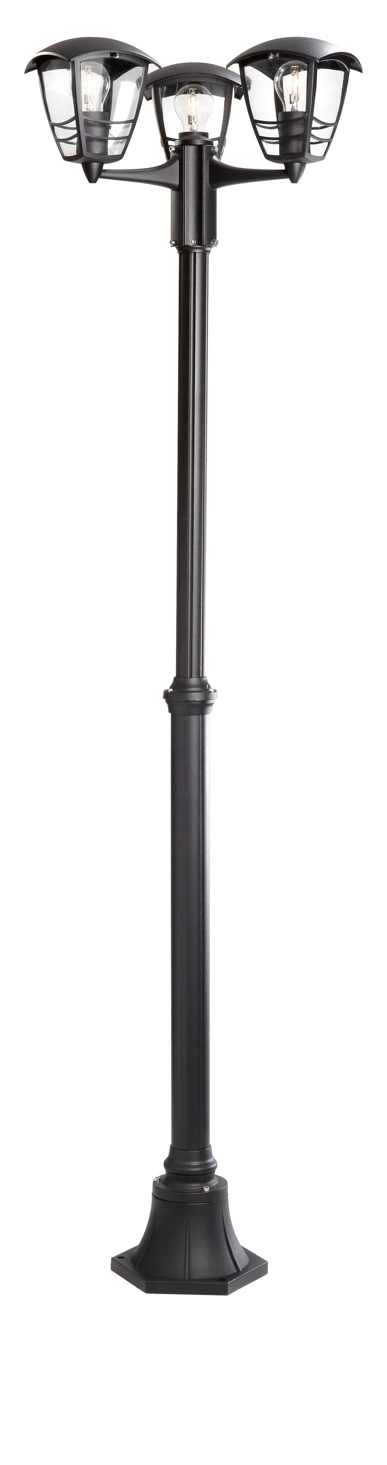 Lampa Ogrodowa Zewnętrzna Słupek 184cm Latarnia 3x E27 IP44 Czarna Creek Philips