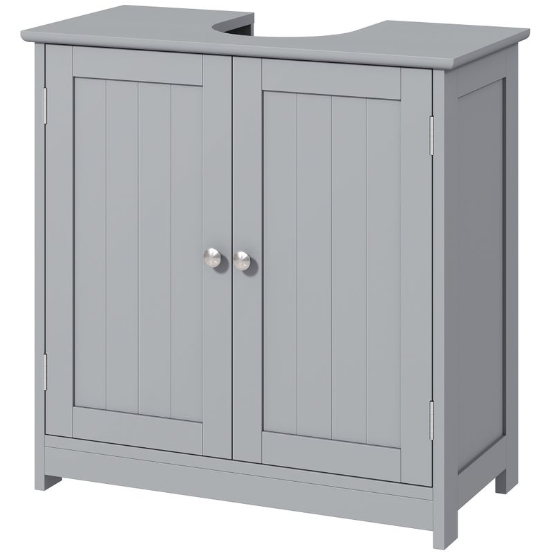 Szafka łazienkowa pod umywalkę - szafka 2-drzwiowa z półką, 60 szer. x 30 gł. x 60 wys. cm - drewno szare