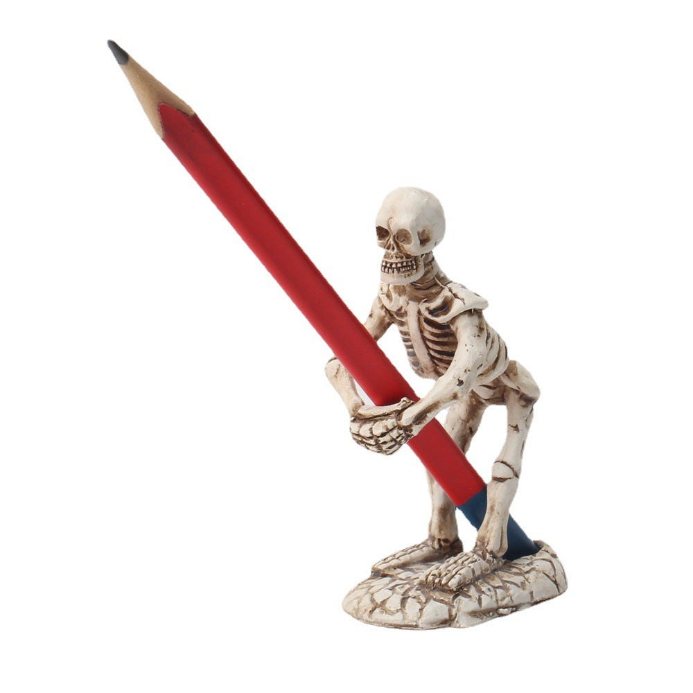 Zestaw 2 pojemników na długopisy w kształcie czaszki, kreatywnych na Halloween, mała dekoracja na Halloween, wszechstronny organizer, kulka