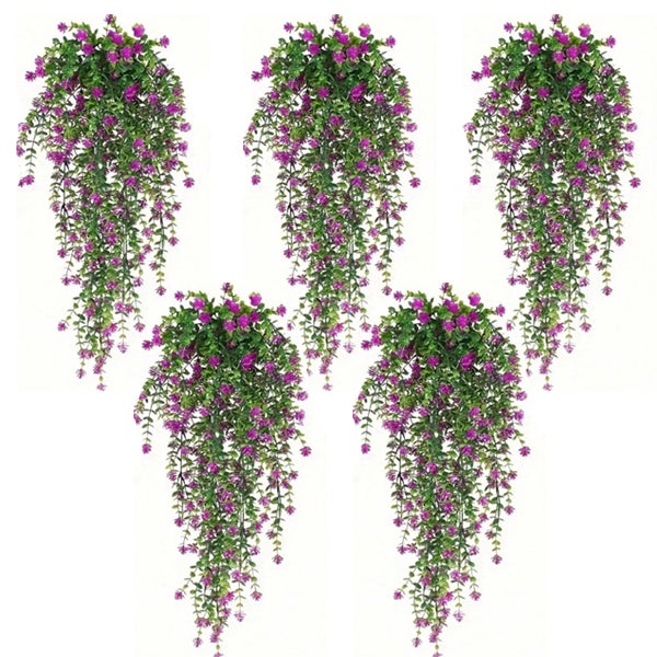 Wiszące kwiaty o długości 75 cm, symulowane wiszące rośliny, sztuczne wiszące rośliny, sztuczne zielone liście - 10 sztuk symulowanych