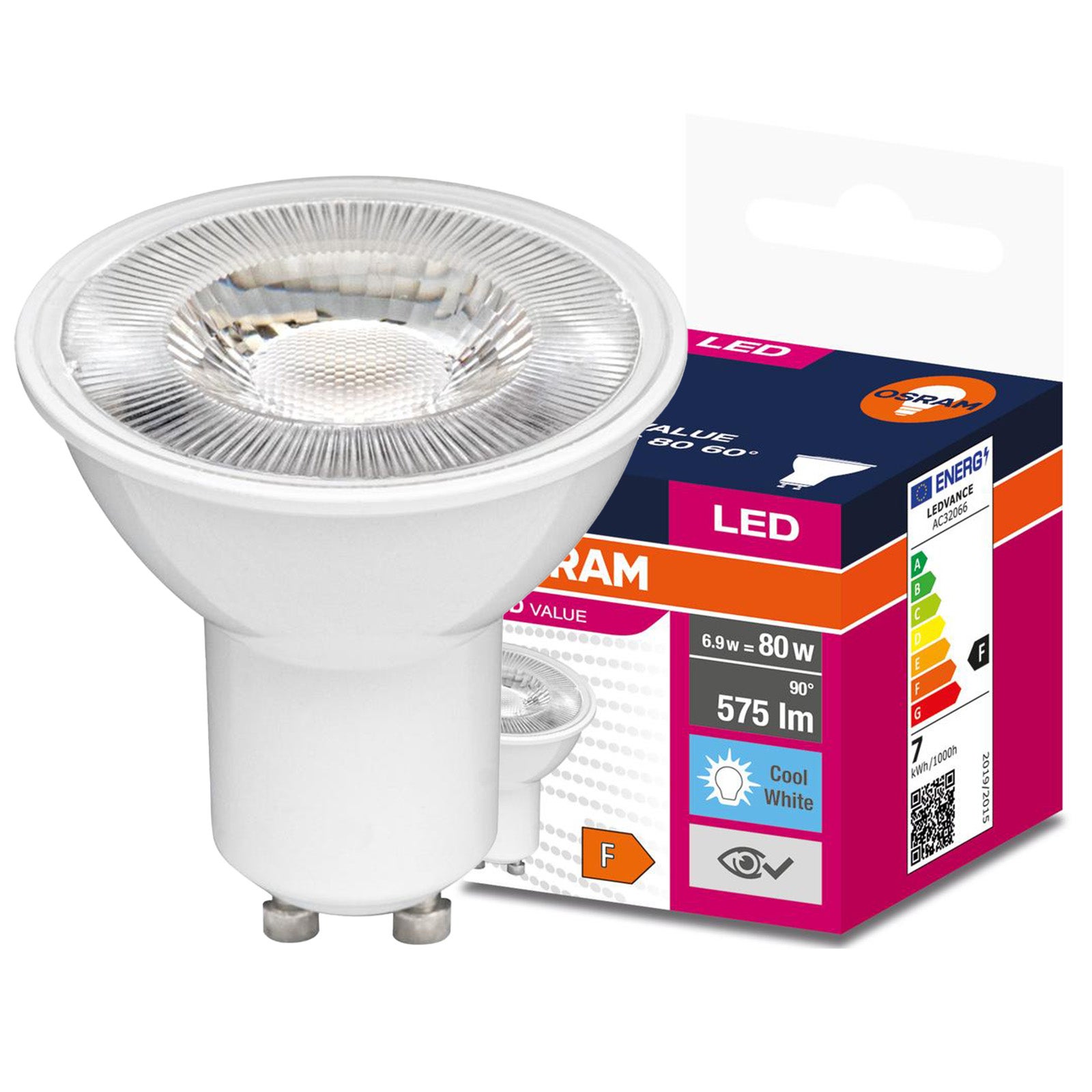 Żarówka LED PAR16 Reflektor GU10 6.9 W = 80 W 575 lm 4000K Neutralna biel 60st VALUE Osram