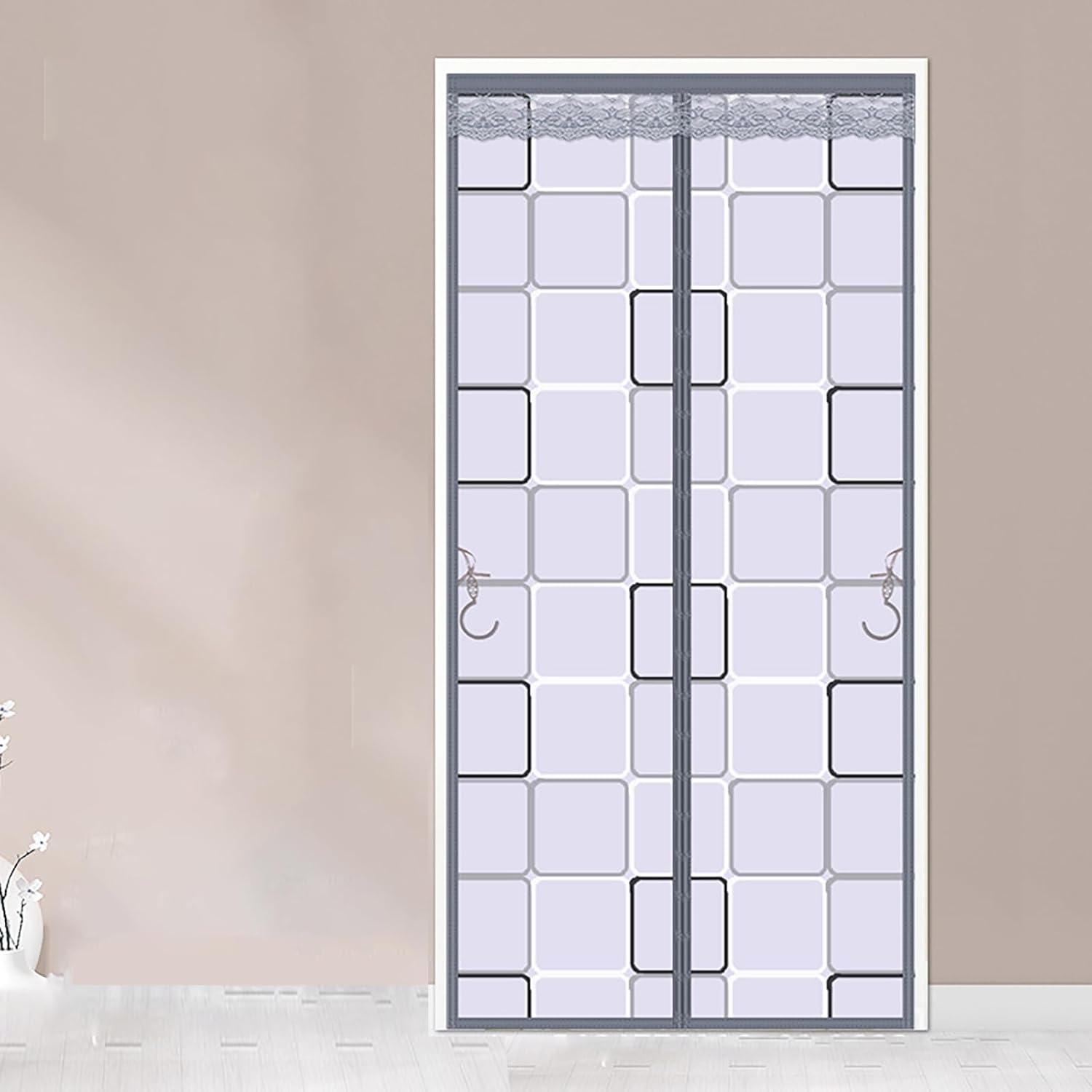 Magnetyczna kurtyna do drzwi, termoizolacyjna, parawan zapewniający prywatność, samozamykająca się, do drzwi przesuwnych, 100x220 cm