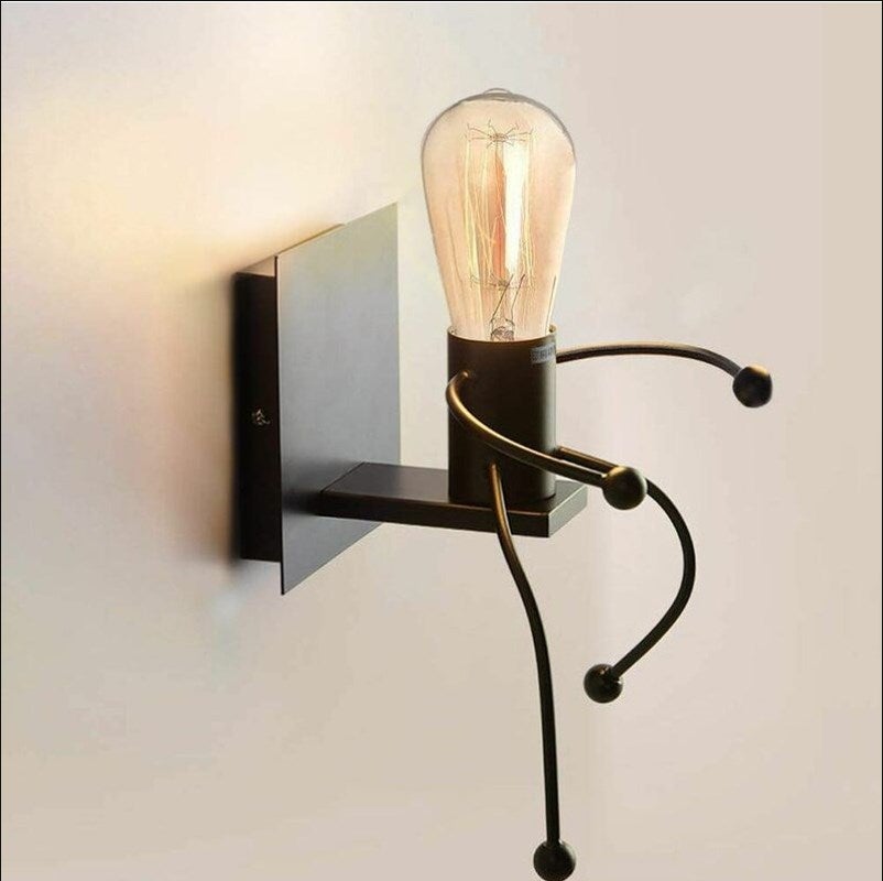 Lampy ścienne Oświetlenie przemysłowe Kreatywne lampy wewnętrzne Retro Iron Art Deco do baru, sypialni, kuchni, restauracji