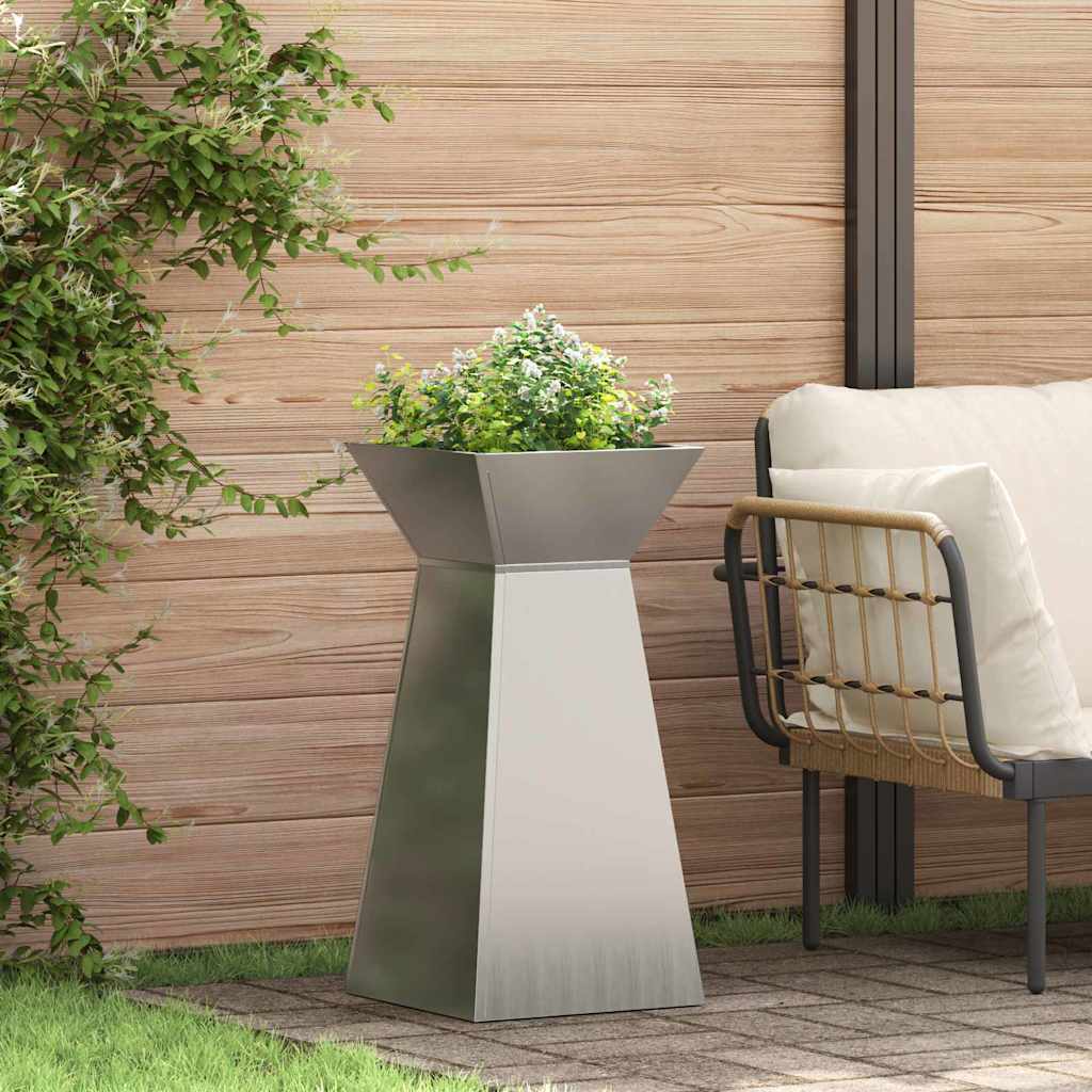 Donica słupowa 2 pcs Srebrny 35 x 35 x 73 cm vidaXL